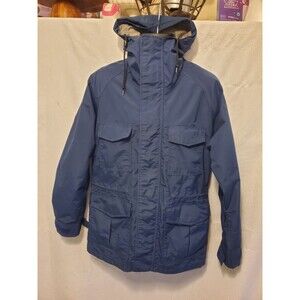 Vtg Cabelas Gore Tex Jacket Mens M Waterproof Hooded Blue Coat Zip Up Outdoor